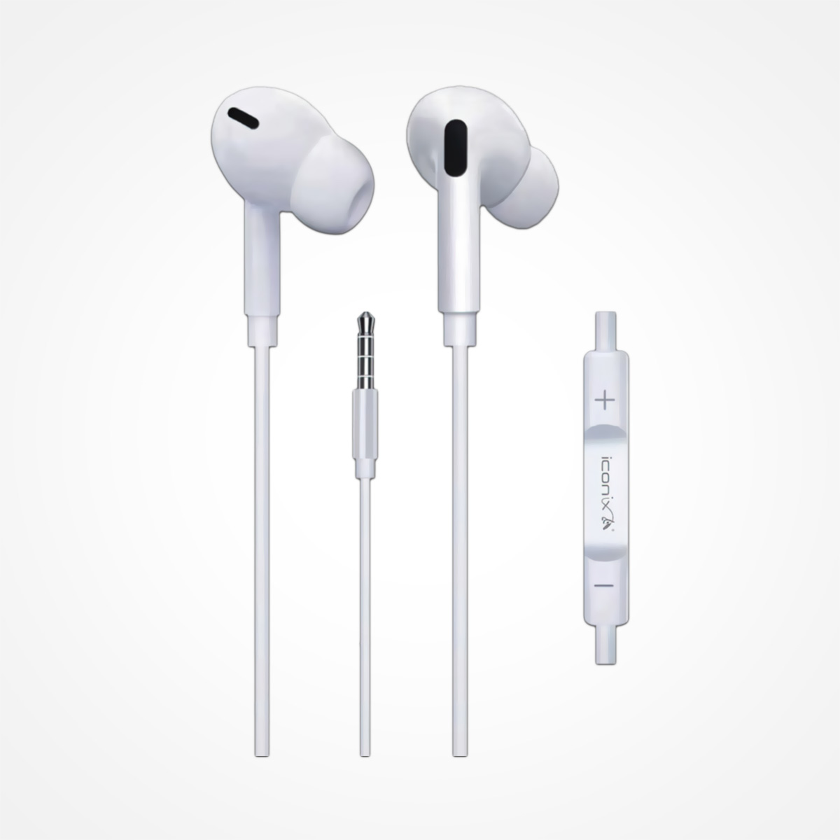 Écouteur ICONIX avec connecteur 3,5 mm, modèle IC-HF1230, blanc